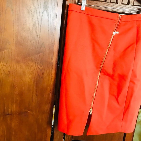 J. Crew Asymmetrical Zip Pencil Skirt in Flame - Picture 6 of 12